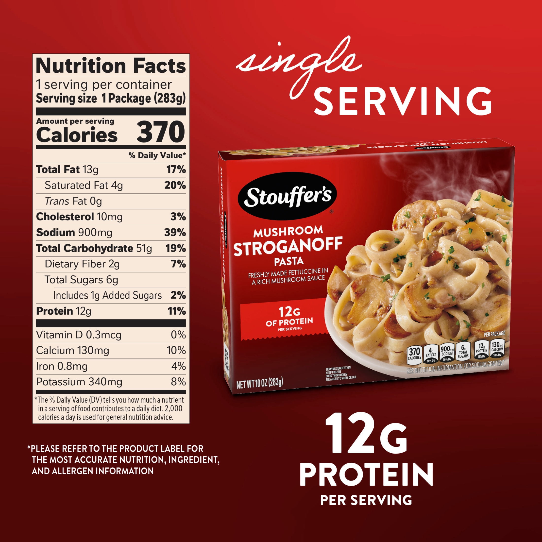 Stouffer's Mushroom Stroganoff Frozen Pasta, 10 oz (Frozen)