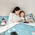 thumbnail image 5 of jejeloiu Wild Squirrel Pink Xmas House Twin Comforter Set,Reversible Microfiber Girls Christmas Bedding,2 Pieces, 5 of 8