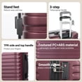 thumbnail image 3 of Travelhouse 5-Piece Hardside Luggage Set Spinner Lightweight Suitcase with TSA Lock & Duffel Bag,Wine Red, 3 of 10