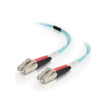 UPC: 0757120009986 | C2G 2m LC-LC 50/125 Duplex Multimode OM4 Fiber Cable – Aqua – 6ft – 2m LC-LC 50/125 Duplex Multimode OM4 Fiber Cable – Aqua – 6ft