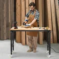 thumbnail image 7 of 48 Inch Adjustable Height Workbench 2000 lbs Capacity Heavy Duty Oak Wood Top with Power Outlet Wheels Pegboard for Garage Workshop Office Home, 7 of 7