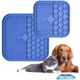 thumbnail image 1 of Almohadilla para lamer perros, 2 alfombrillas para lamer perros, alimentador lento para bocadillos, yogur de mantequilla de maní, reduce el aburrimiento de la ansiedad para el entrenamiento de mascota JFHHH pequeña, 1 of 5
