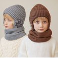 thumbnail image 6 of Prolriy Hat and Scarf Set for Women 1Pc Kids Winter Knitted Hats+Scarf Set Warm Fleece Cap for 5 14 Year Old Boys Girls Hats for Men Coffee, 6 of 6