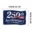 thumbnail image 3 of 250 Anniversary Usa Flag, Vintage 250 Year American Anniversary Flag, Front And Back Print, 3x5 Ft Polyester Patriotic Flag, 1776-2026 Decor for Independence Day, 3 of 7