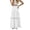 White, variant on Bohemian Style High Waist Solid Color Midi Skirt For Flowy A Line Casual Summer Skirt With Pockets And Comfortable Elastic Waistband Denim Overall Skirt, Size L