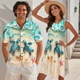 thumbnail image 2 of Jeiento Sea Turtle Matching Beach Outfits for Couples Shirt for Men Beach Dresses for Women Trendy Button Down Short Sleeve Shirt Womens Dresses Summer Tiered Mini Short Dress, 2 of 6