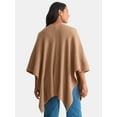 thumbnail image 3 of Time and Tru Women's Rib Knit Fashion Coverup with Button, One Size, Tan, 3 of 5