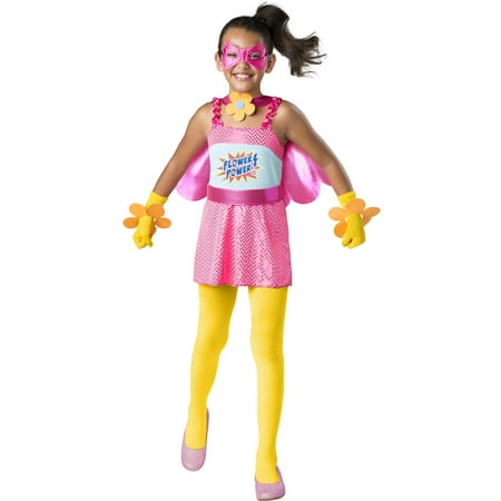 Flower Power Girls Child Super Hero Pink Halloween Costume