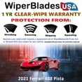 thumbnail image 2 of 2021 Ferrari 488 Pista Beam Wiper Blades Wipers w/1yr Warranty (Set of 2), 2 of 5