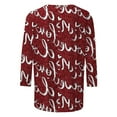 thumbnail image 4 of successthop Valentine Blouse Women Letter Trendy Plus Size Crewneck Streetwear Tops 3/4 Sleeve Festival Shirts Red XL, 4 of 5