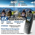 thumbnail image 2 of 【Upgraded】4K Body Camera with Audio & Video Recording - 128G Body Cam Mini Police Wearable Worn Bodycam - Portable Small Personal Camcorder - Sport Bike Outdoor Video Recorder (with Magnetic Lanyard), 2 of 9