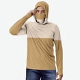 thumbnail image 2 of USNSM Men's (S-5XL) Big and Tall UPF 50+ Sun Protection Hoodie Shirt Long Sleeve SPF Outdoor UV Hiking Lightweight Shirts Beige M, 2 of 5