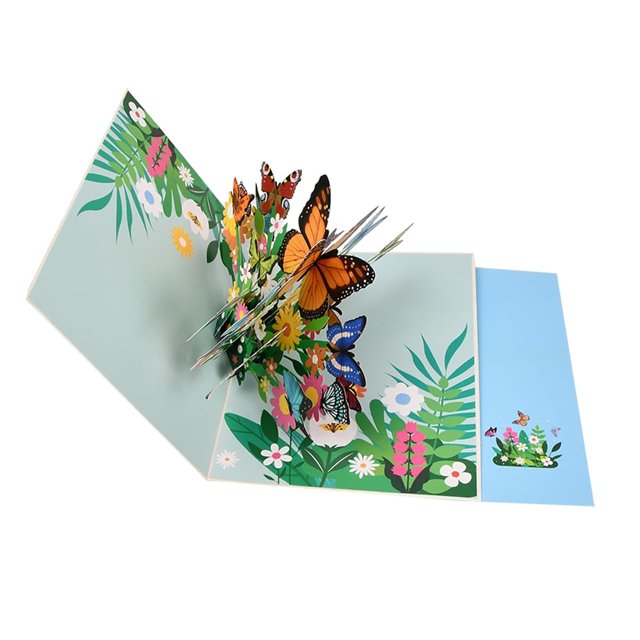 Tarjeta emergente con mariposa, tarjeta emergente con mariposa y flor, flor y mariposa, tarjeta de regalo 3D, tarjeta de cumpleaños emergente, tarjeta de felicitación 3D para esposa, novia