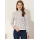 thumbnail image 4 of Blusa floral Casual Allegra K Rosa Claro M, 4 of 5