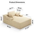 thumbnail image 3 of Lofka 47'' Oversized Chaise Lounge Chair Indoor, Upholstered Sofa Bed, No Assembly Required, Couches for Living Room, Beige, 3 of 10