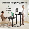 thumbnail image 4 of CHITOOMA 55 x 30 Electric Standing Desk with One-Piece Desktop, Sit Stand Desk with Thickened Tabletop, Height Adjustable Stand Up Desk with Cable Management for Home, 4 of 6