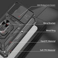 thumbnail image 5 of for Samsung Galaxy S21 FE Case with Anti-Explosion Screen Protector, Build in 360° Rotating Ring Kickstand [Military Grade] Protective Case for Galaxy S21 FE 5G, Black, 5 of 7