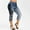 Dark Blue, variant on ICHUANYI Women's Fashion Panel Denim Leggings Summer Capris Leggings Yoga Pants