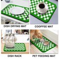 thumbnail image 4 of Green White Checkered Farmhouse Dish Drying Mat Absorbent Drying Mat for Kitchen Counter Folding Coffee Bar Mat for Shop Counter 18x24 Inches, 4 of 7