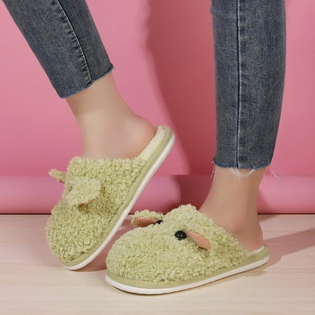 

Gubotare Slippers Women Womens Fuzzy Memory Foam Fluffy Slippers Winter House Shoes for Indoor and Outdoor Green 6
