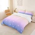 thumbnail image 3 of Erosebridal Kid Glitter Star Print Duvet Cover Set, Pink Blue Rainbow Bedding Full, 3-Piece, No Comforter, 3 of 5