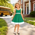 thumbnail image 2 of Curuila Children Girls Dress Sleeveless Solid Color Crew Neck For School Comfort Dresses Size 3-4 Years, 2 of 4