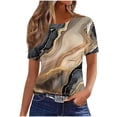 thumbnail image 2 of Yotami Women's Plus Size Graphic T-Shirt Floral Print Crew Neck Tops for Summer Short Sleeve Trendy Casual T-Shirt Khaki XL, 2 of 4