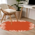 thumbnail image 5 of Sea White Coral Round Area Rugs 3 ft, Marine Orange Background Modern Art Washable Small Area Rug with Non-Slip Sturdy Edge Binding Round Front Door Mat Floor Carpet for Entryway, 5 of 9