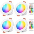 thumbnail image 1 of LED Recessed Spotlight 10W RGB Dimmable RGB Warm White (Pack of 4), 1 of 5
