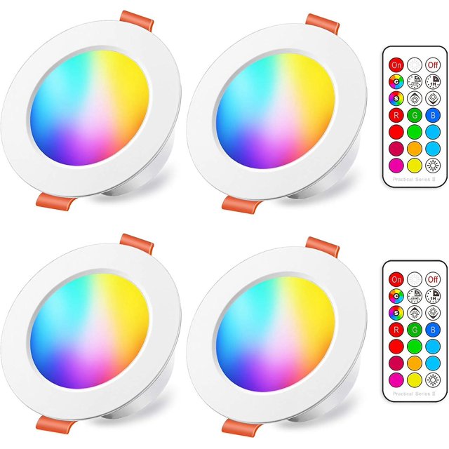 LED Recessed Spotlight 10W RGB Dimmable RGB Warm White (Pack of 4)