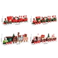 thumbnail image 2 of 4 Pcs Christmas Wooden Train Ornament Wooden Mini Train Kids Gift Toys for Christmas Party Kindergarten Decoration Home Decorations, 2 of 6