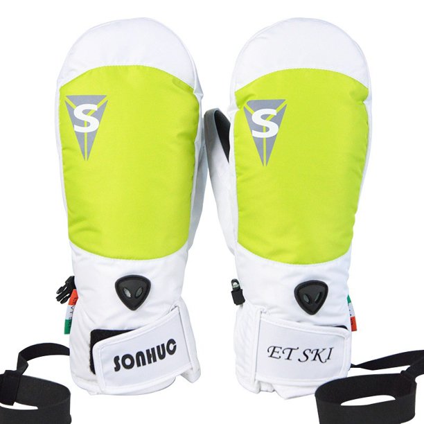 Guantes de esquí para hombres y mujeres, deportes de invierno al aire libre, a prueba de viento, impermeables, cálidos, individuales y dobles, bolsa para dedos y manos congestionadas