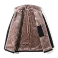 thumbnail image 4 of Nueva chaqueta impermeable y cortavientos con cuello alto y capucha para hombre, ropa de invierno de lana de cordero gruesa, chaqueta con capucha cálida y fría para hombre, 4 of 5