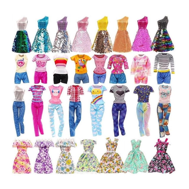 10 Sets Fashion Doll Clothes Shiny Dress For 11.5-12 Doll Clothes Suit To