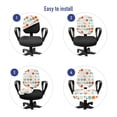 thumbnail image 4 of Geometric Office Chair Slipcover, Simplistic Colorful Circles Rings Ovals Rounds Playroom Design, Protective Stretch Decorative Fabric Cover, Standard Size, Multicolor, by Ambesonne, 4 of 5