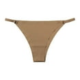 thumbnail image 2 of HUPOM Crotchless Panties Girls Panties Pants Activewear Tie Seamless Waistband Brown XL, 2 of 5