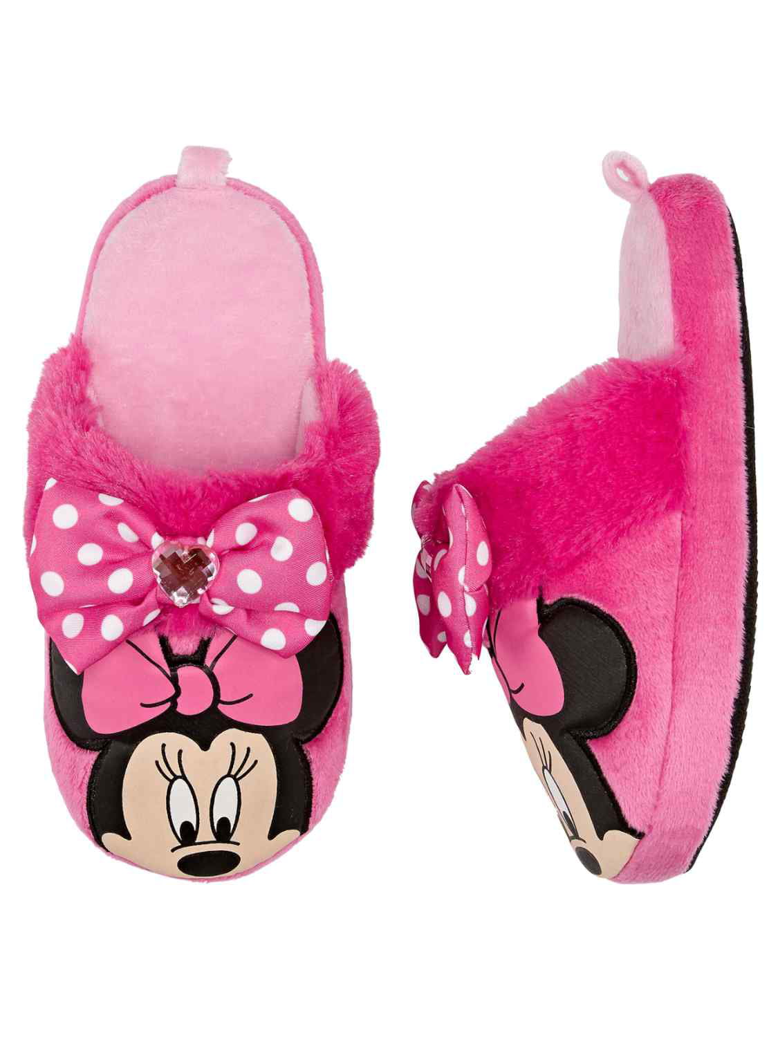 Shoe Sz. 5-7 MINNIE MOUSE Fuzzy Babba Slippers 2T-3T Shoe Sz. 8-10 or 3T-4T