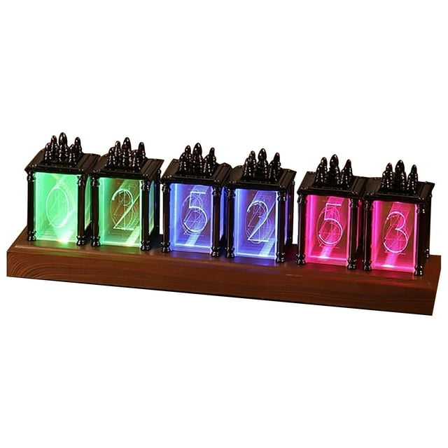 DIY Tube Clock under $5! CQCYD Tube Clock DIY Desktop Decor, Retro Nixie Tube Style Digital Clock, Gaming Desk Accessory, Unique Gift for Gamers, Tech Lovers
