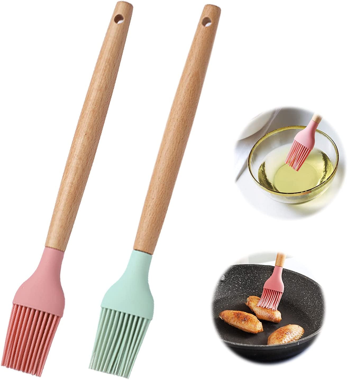 6 Pc Silicone Pastry Basting Brush Set Baking Bakeware Oil Cream Heat Resistant BBQ Tool Silicone 2 