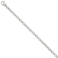 thumbnail image 1 of Beautiful 14k White Gold 5.0mm Polished w/Ridged Edges Link Bracelet, 1 of 2