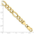 thumbnail image 2 of Auriga Fine Jewelry 14K Yellow Gold 7.3mm Semi-Solid Figaro Bracelet 9 inch for Women, 2 of 4