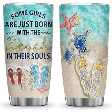 

20oz Birthday Gifts for Women Mom Daughter Sister Friend Gifts for Women Birthday Unique Inspirational Gifts for Women Turtle Beach Lover Tumbler Cup with Lid Insulated Travel Coffee Mug