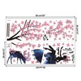 thumbnail image 4 of Pegatinas de pared NQ silueta de alce en columpio de árbol con mariposas rosas, 4 of 5