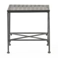 Petra Black Square Metal Outdoor Patio Side Table