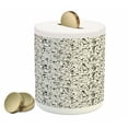 thumbnail image 1 of Abstract Piggy Bank, Jumbling Messy Lines with and Grunge Look Distortion Noise Pattern, Ceramic Coin Bank Money Box for Cash Saving, 3.6" X 3.2", Black and Cream, by Ambesonne, 1 of 4