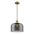 thumbnail image 3 of Innovations Lighting  Franklin Restoration Bell - 1 Light 12" Cord Hung Mini Pendant Brushed Brass/Plated Smoke, 3 of 5