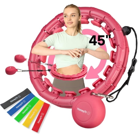 Infinity Weighted Hula Circle for Abs & HIPS - Smart Weighted Fitness Hoop for Exercise – Adjustable Smart Hoop for Waist Sizes 25–45 Inches – Home Workout Equipment