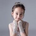 thumbnail image 4 of Guantes de princesa para niñas, vestido para niñas, guante de encaje, disfraz de fotografía de diamantes, 4 of 4