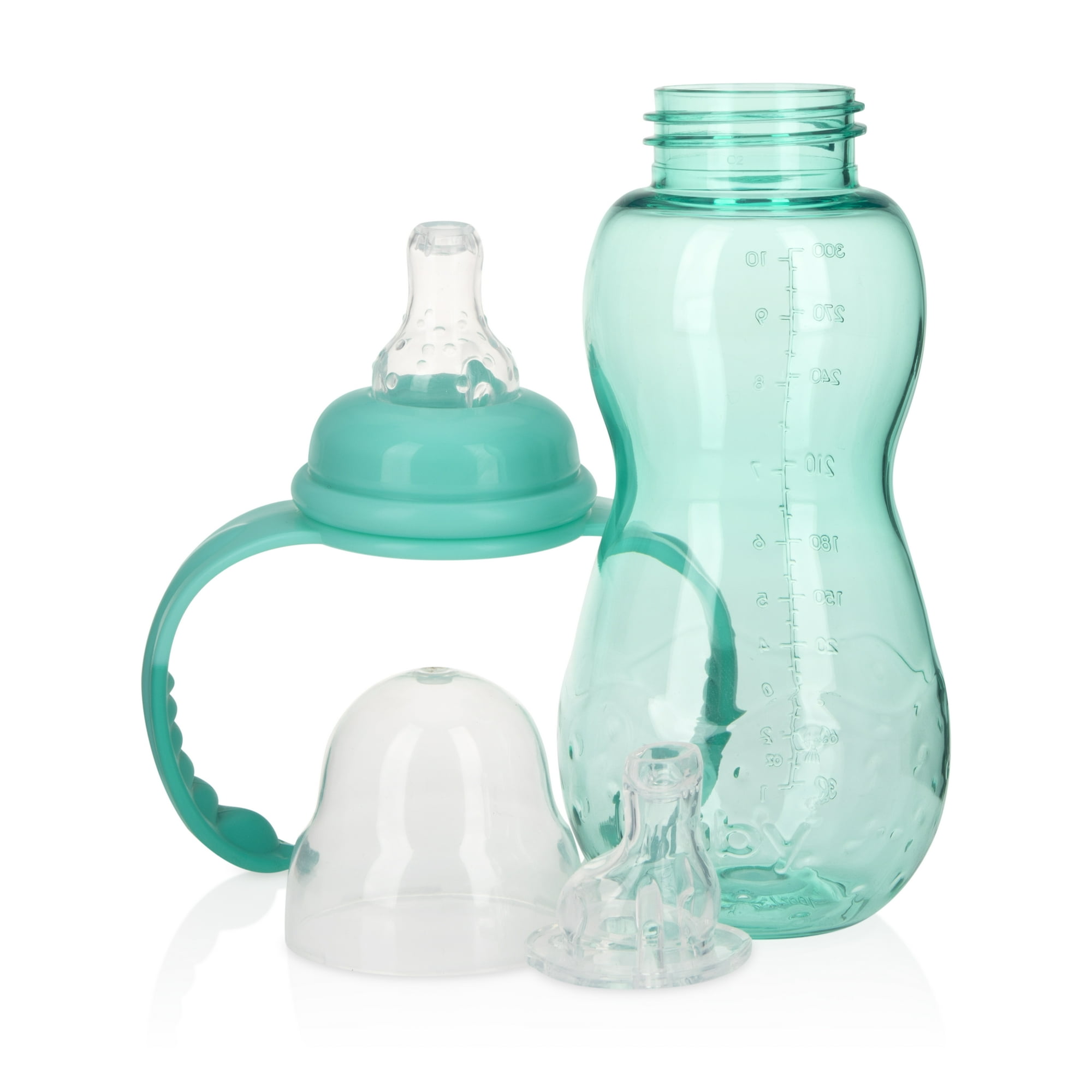 Nuby Bottle-to-Soft Spout Sippy Cup Non-Drip Standard Neck Baby Bottle, 10 fl oz