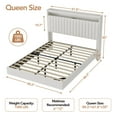 thumbnail image 1 of GloryStar Floating Bed Frame with RGB LED Lights & Charging Station, Upholstered Platform Bed Frame with Storage Headboard, 50” Tall Headboard Leather Bed Frame Queen Size No Box Spring Needed, 1 of 8